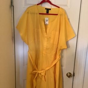 Ashley Stewart belted Dress size 22/24 color Solar Power